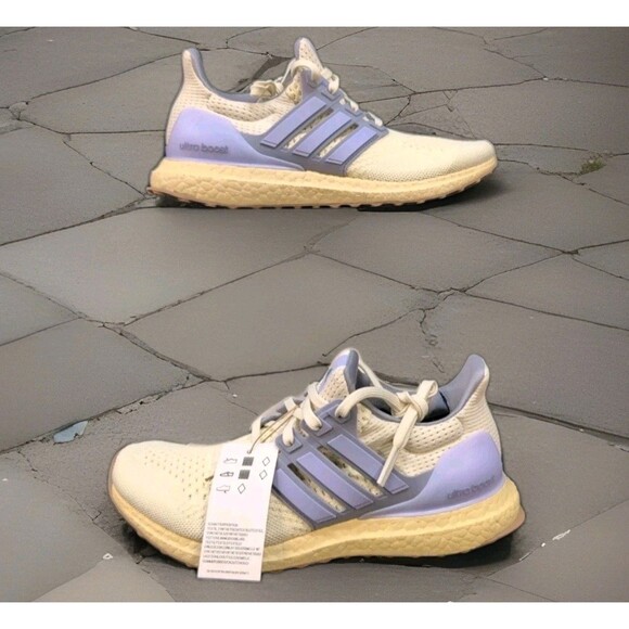 Adidas Ultraboost 1.0 JR3372 Women's Running Shoes US 12 Off White Violet 80762 - Picture 1 of 8